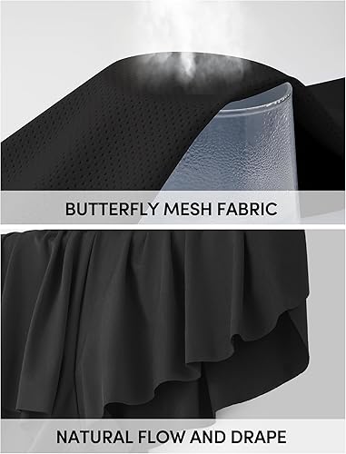 Miniatura 3 de IUGA Pantalones cortos deportivos para mujer, de cintura alta, para entrenamiento, correr, cruzados, fluidos, de mariposa, ropa de preparación, para