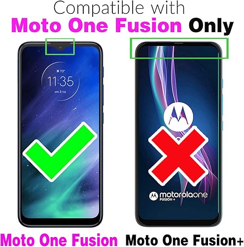 Miniatura 2 de Asuwish Funda de teléfono para Moto One Fusion con protector de pantalla de vidrio templado y cartera de cuero con diseño de flores, soporte para