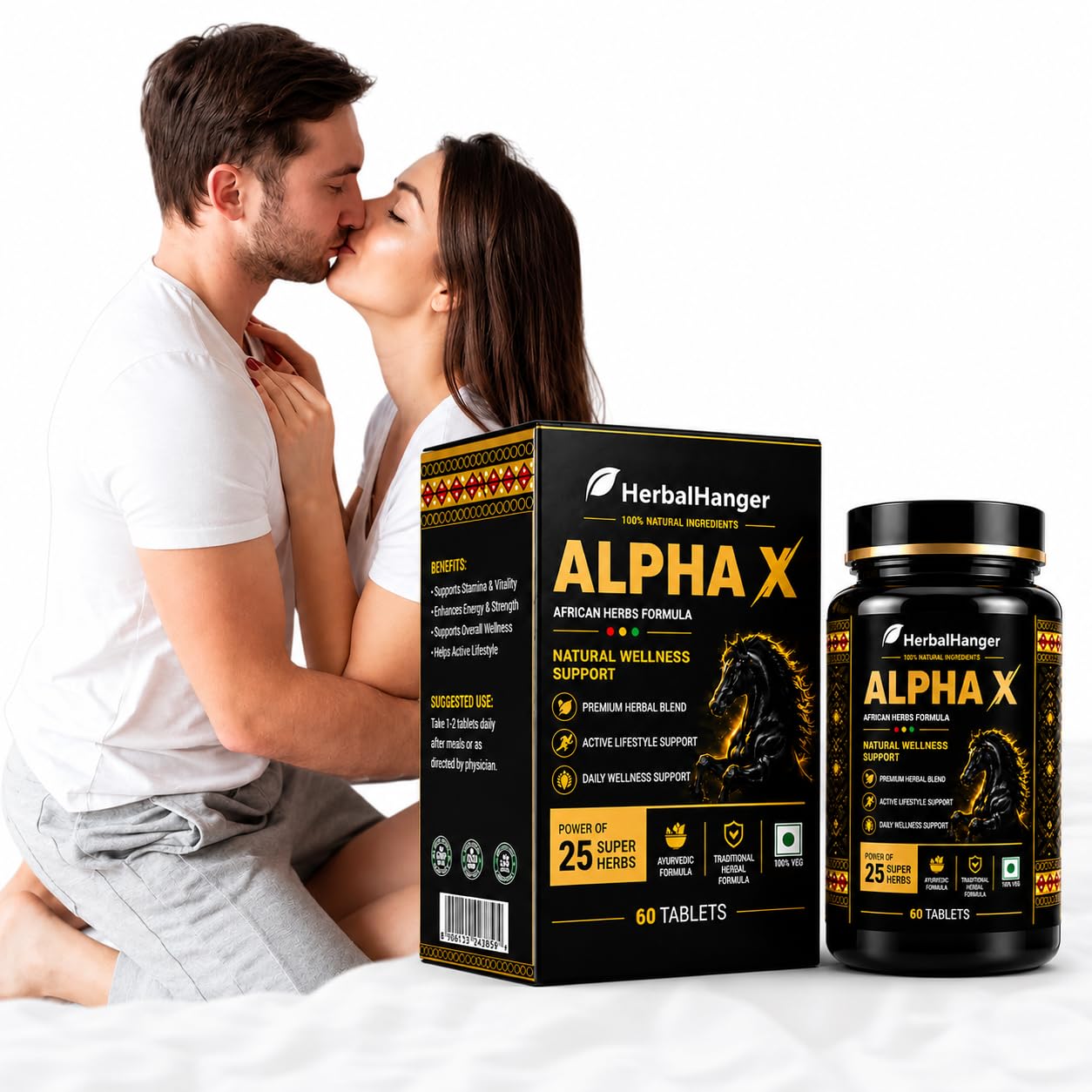 HerbalHanger Alpha X Ayurvedic Wellness Tablets for Men | Premium Blend of 25 Traditional Herbs with Ashwagandha, Shilajit, Safed Musli & Gokhru | Daily Wellness & Active Lifestyle Support | Vegetarian Formula | 60 Tablets-image-28