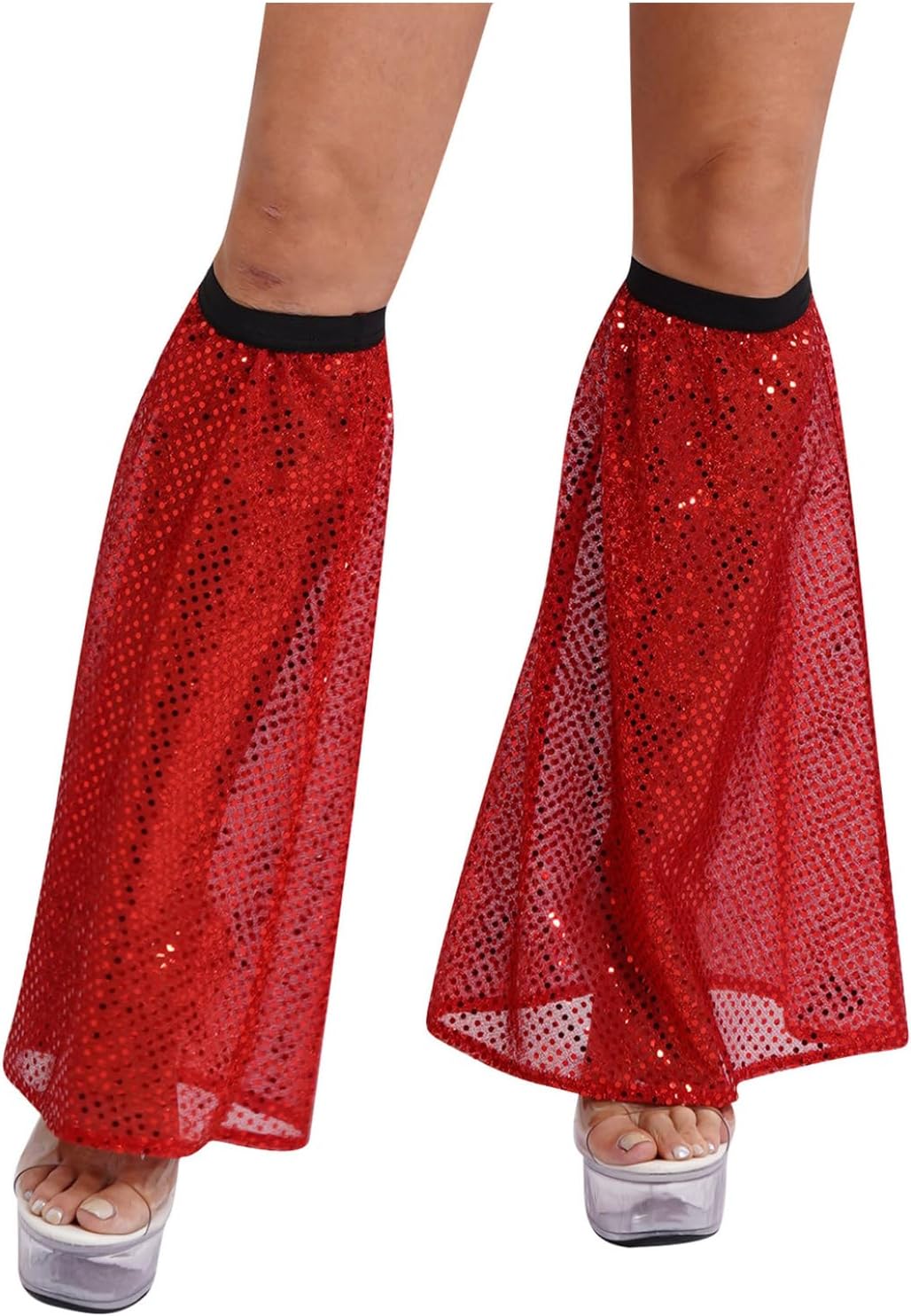 Women's 70S Disco Boot Covers 80s Sparkly Sequin Leg Warmers Costume Accessories for Party Rave Dance