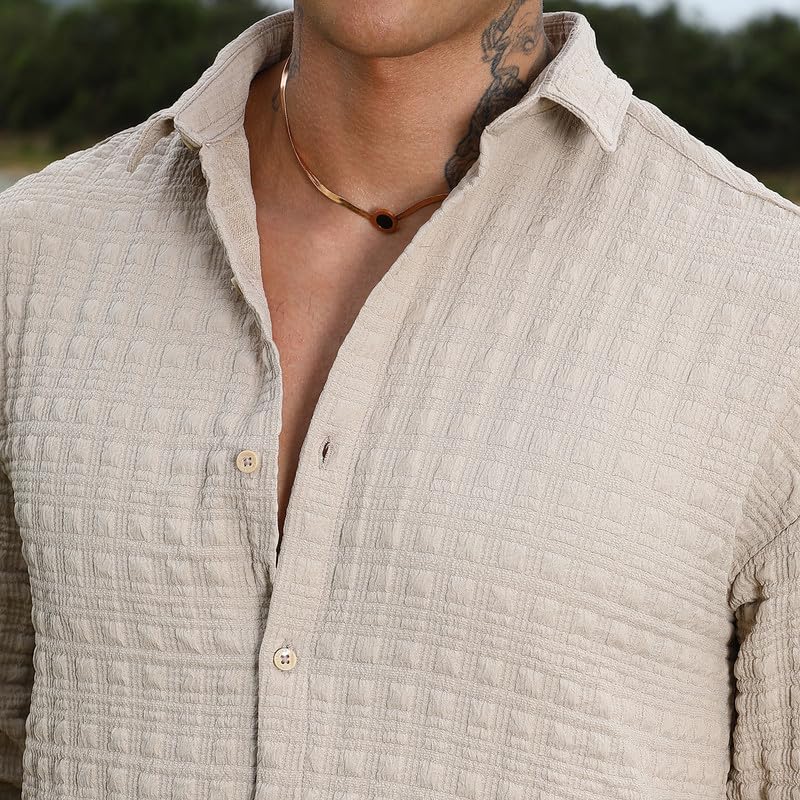 Image of CAHOOT Men's Solid Utility Shirt | Casual Wear | Spread Collar | Long Sleeve | Button Closure | Shirt Crafted with Comfort Fit for Everyday Wear