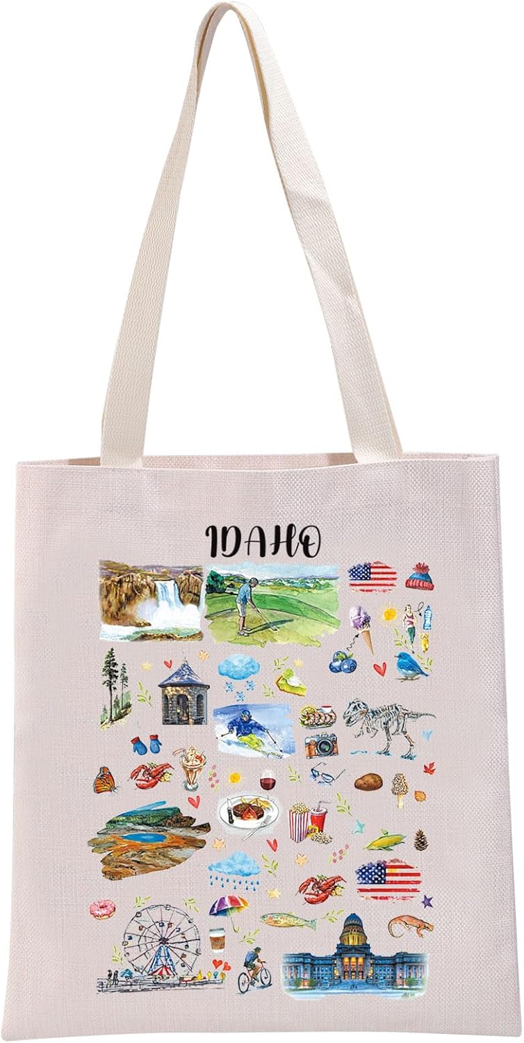 G2TUP Idaho State Souvenirs Gift Idaho Travel Tote Bag Idaho Home Handbag Idaho Tourism Gift Idaho Vacation Gift