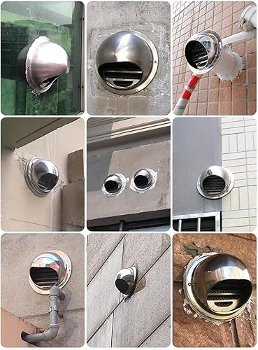 Miniatura 9 de Tapa redonda de acero inoxidable 304 para ventilación de aire, campana extractora, tapa de lluvia para chimenea, tapa de ventilación de conductos de