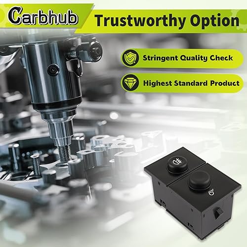 Miniatura 3 de Carbhub 15143597 Interruptor de luz antiniebla y lámpara de carga para GMC Sierra 1500 2500 3500 2003-2007, Chevrolet Silverado 1500 2500 3500,