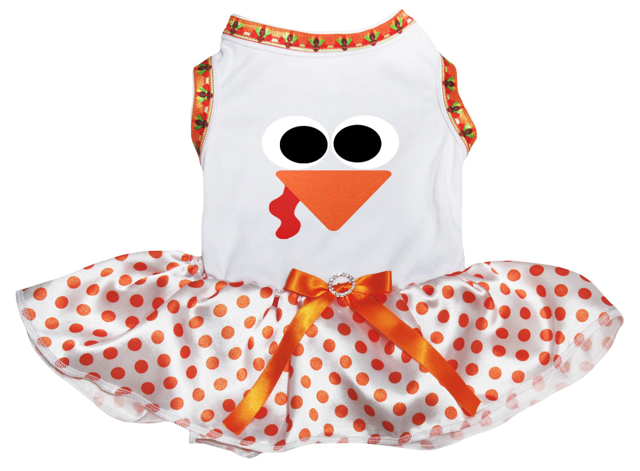 Robe pour chiot Turkey Face blanche style haute couture en taille M