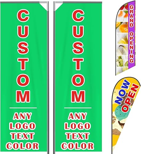 Miniatura 8 de Banderas de plumas personalizadas para publicidad exterior de negocios, banner personalizado de plumas de doble cara, texto personalizado con