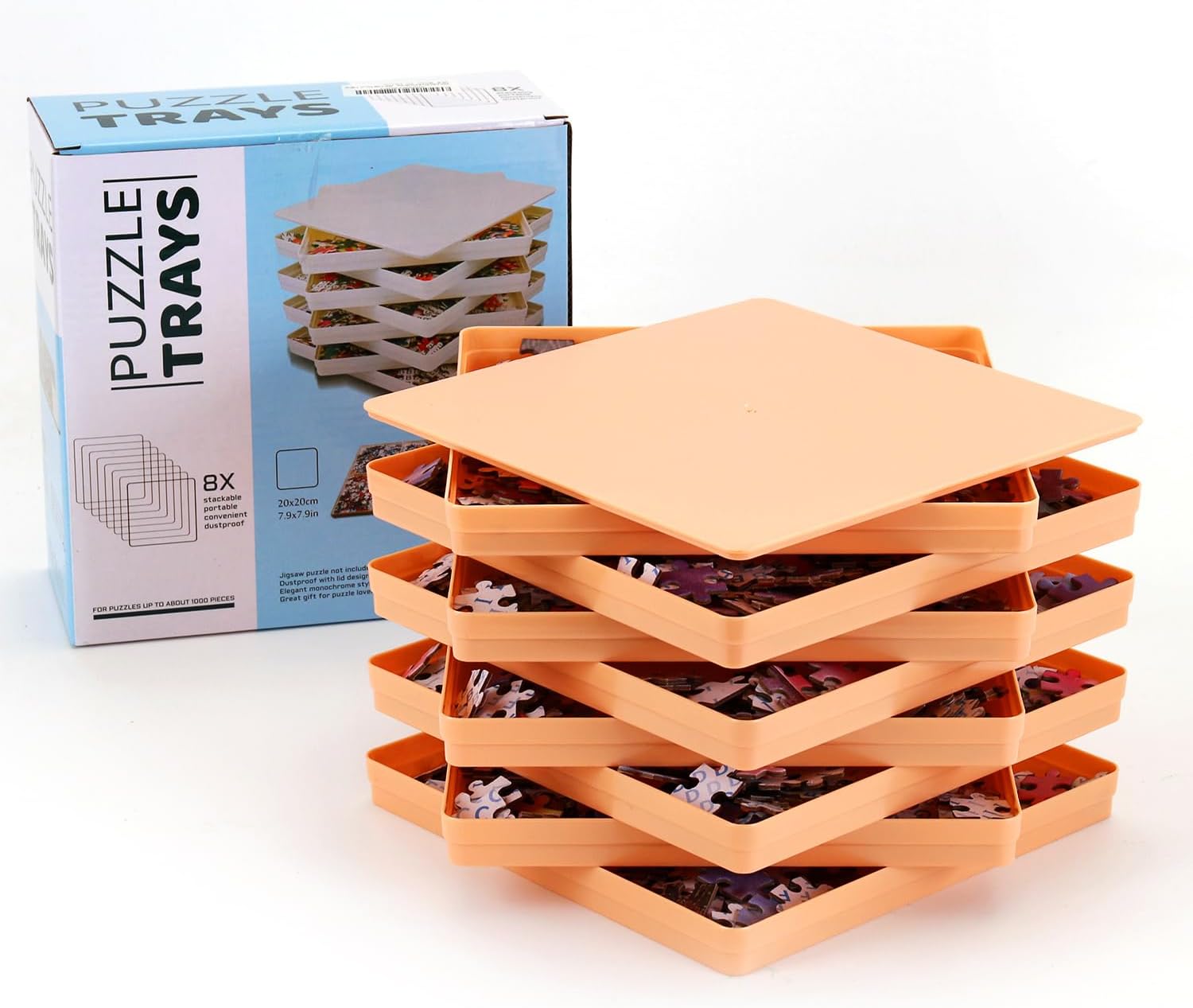8 Puzzle Sorting Trays with Lid 8x8 Premiunm Puzzle Trays