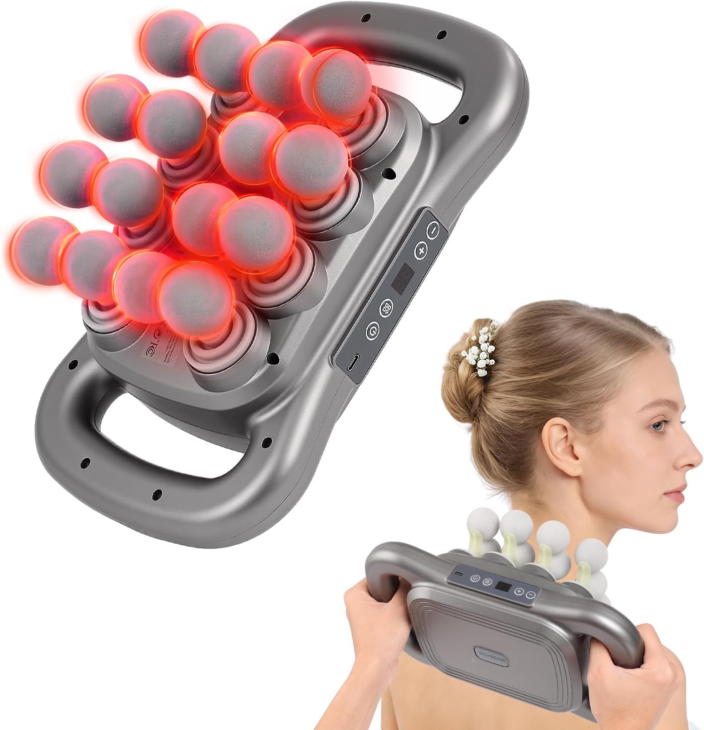 16-Head Massage Gun with 9 Speeds & Styles, Deep Tissue Percussion Massager