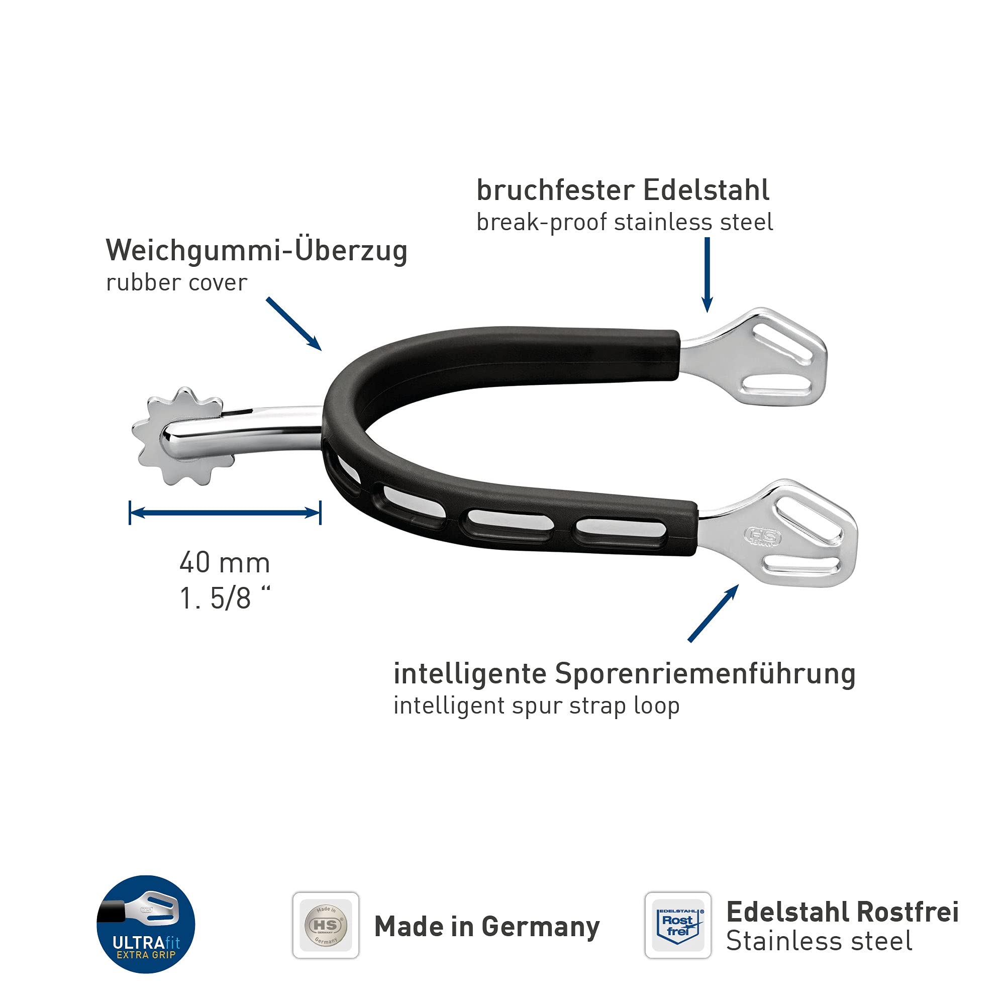 Sprenger - Ultra FIT Extra Grip Spurs with 9 Point Rowel