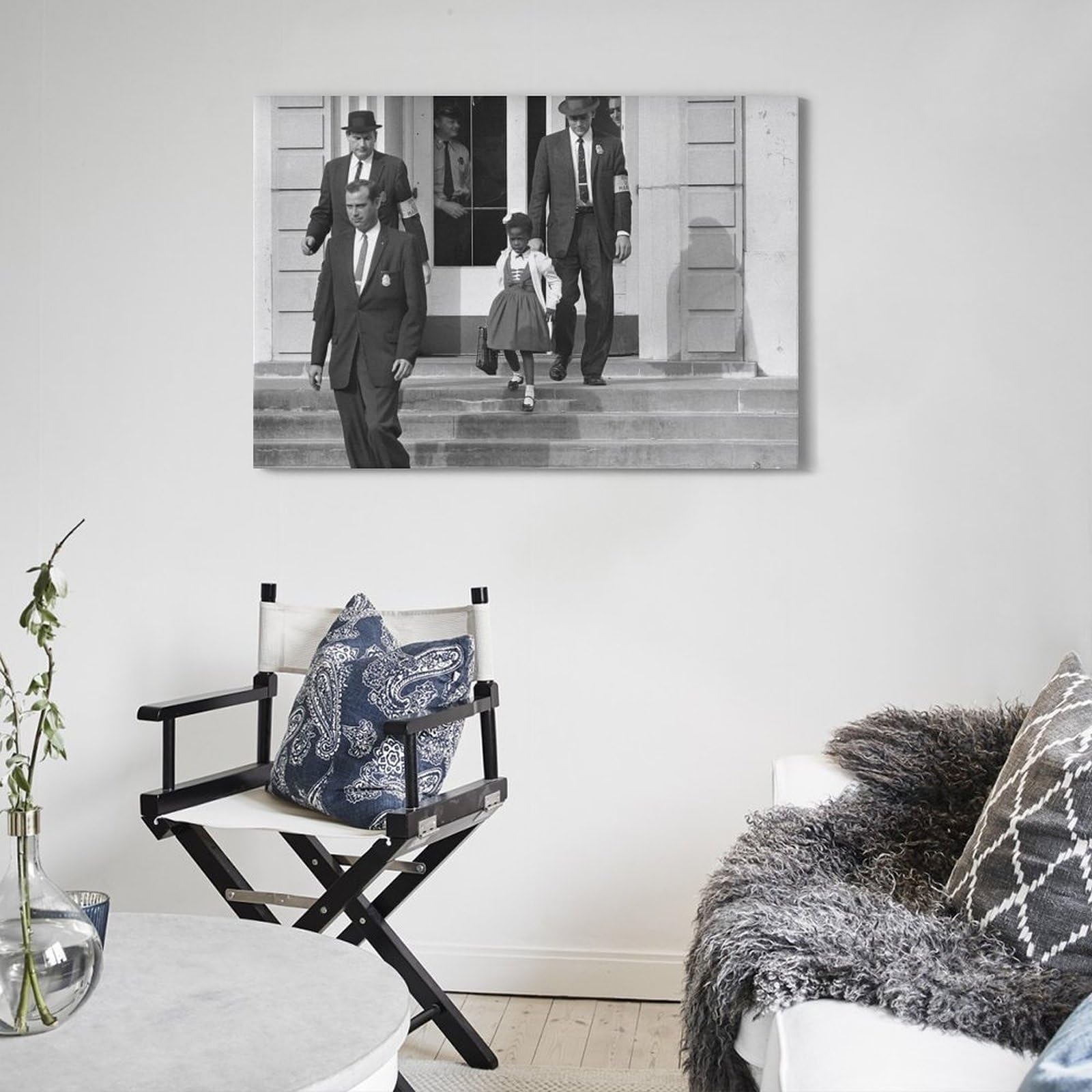 YiXong Póster decorativo de mariscales de Estados Unidos con puentes de rubíes jóvenes en los escalones de la escuela, póster decorativo de lienzo para pared e impresión artística moderna para