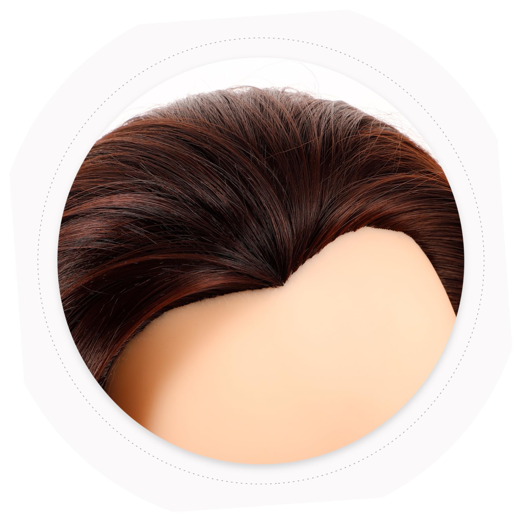 FRCOLOR Übungskopf Echthaar 60cm für Friseure Mannequinkopf zum Flechten und Stylen Leicht Robust für Salon und Zuhause