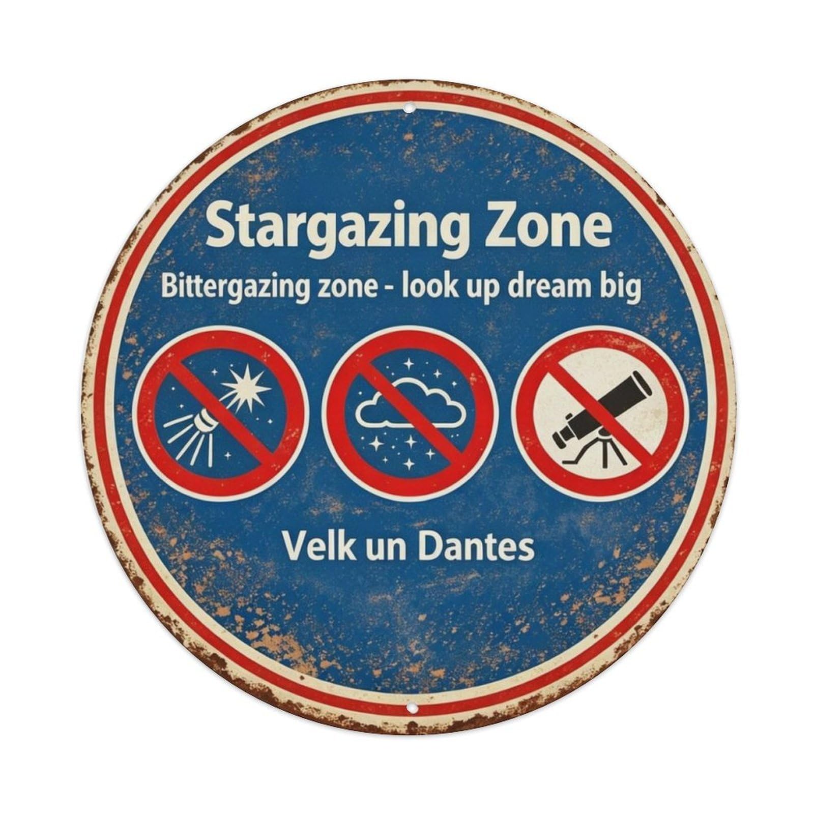 Stargazing Zone Metal Tin Sign Plaque