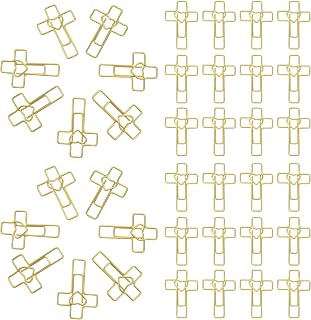 100pcs Golden Heart Cross Paper Clips Metal Bookmark Clips for Paper and Files for Document Organization and Study Groups Christian Gift and Giftgiving