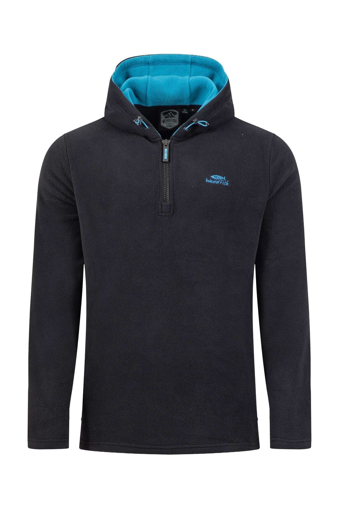 Weird Fish Men's Black Gervase 1/4 Zip Microfleece Hoodie Size M. (Jumper/Sweater/Fleece)