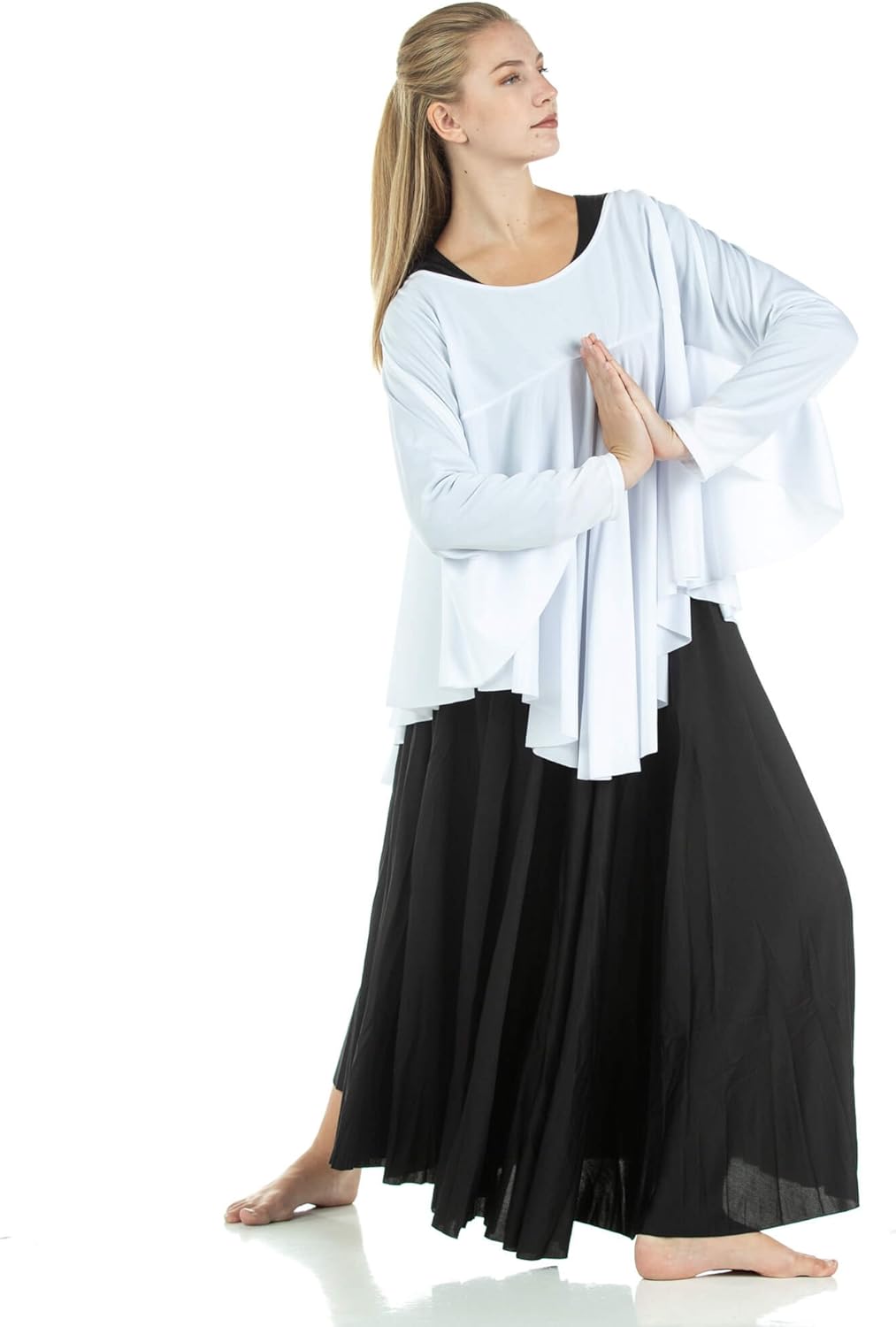 Danzcue Womens Angel Wing Drapey Pullover Dance Top - Image 2