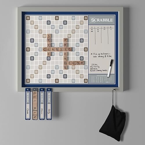Miniatura 2 de WS Game Company Scrabble Deluxe Edición de pared 2 en 1 con tablero de mensajes de borrado en seco