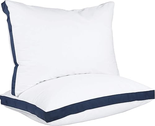 Utopia Bedding - Juego de 2 almohadas para dormir tamaño Queen (azul marino), diseño refrescante y reforzado para dormir de espalda, boca abajo o de
