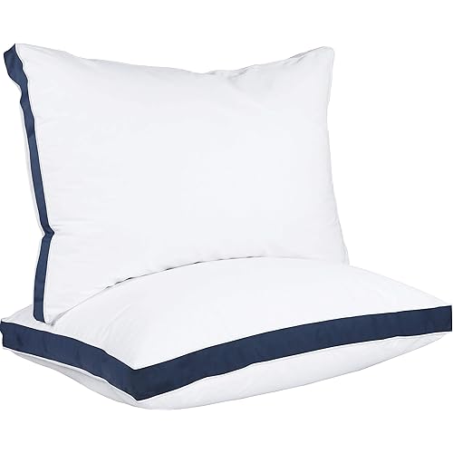 Utopia Bedding Bed Pillows for Sleeping Queen Size (Navy), Set of 2, Cooling Hotel Quality, Gusseted Pillow for Back, Stomach or Side Sleepers