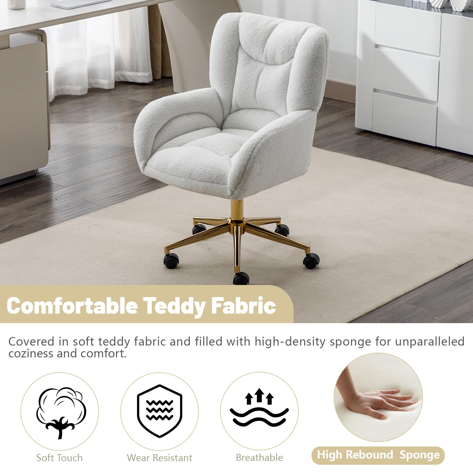 Pink Swivel Office Chair Armless Desk Chairs With Wheels,Comfy