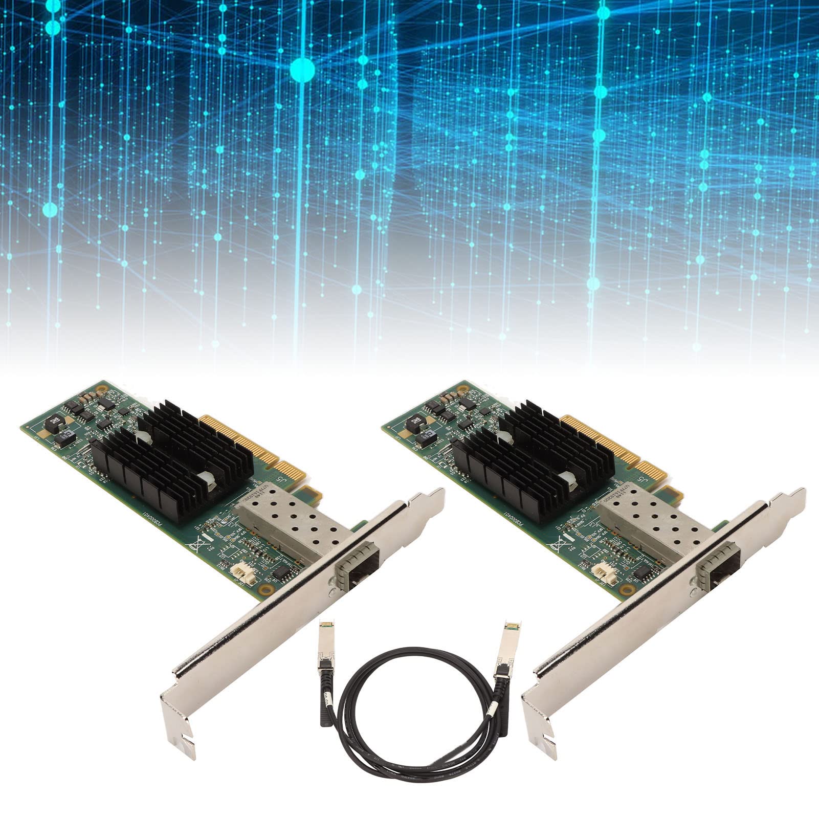 Cryfokt Scheda di Rete PCIE SFP+ Ad Alta velocità da 10 Gb con Cavo di Conversione da 1,0 M per PC, Supporta la Replica di più PC, Realizzata in Resistente Materiale PCB
