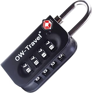 Luggage Locks TSA Approved (1 Pack Black) 4 Digit Suitcase Padlocks. TSA Locks Approved Security Backpack Padlock Suitcase, Case Locks, Combination Lock Luggage Bag, Gym Locker Padlocks