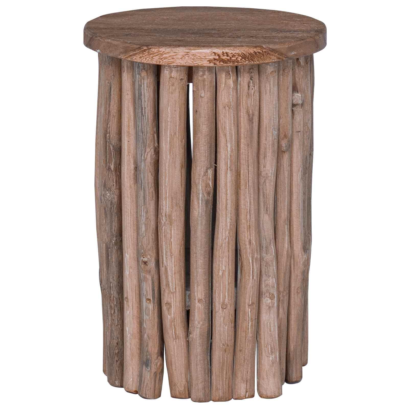 Taburete de madera natural, 30 x 30 x 45 cm, de teca maciza, resistente a la intemperie y duradero, ideal para interior y exterior, ahorra espacio, apilable, asiento versátil para cocina