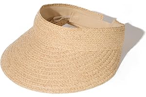 FURTALK Packable Beach Hat for Women - Foldable Straw Visor