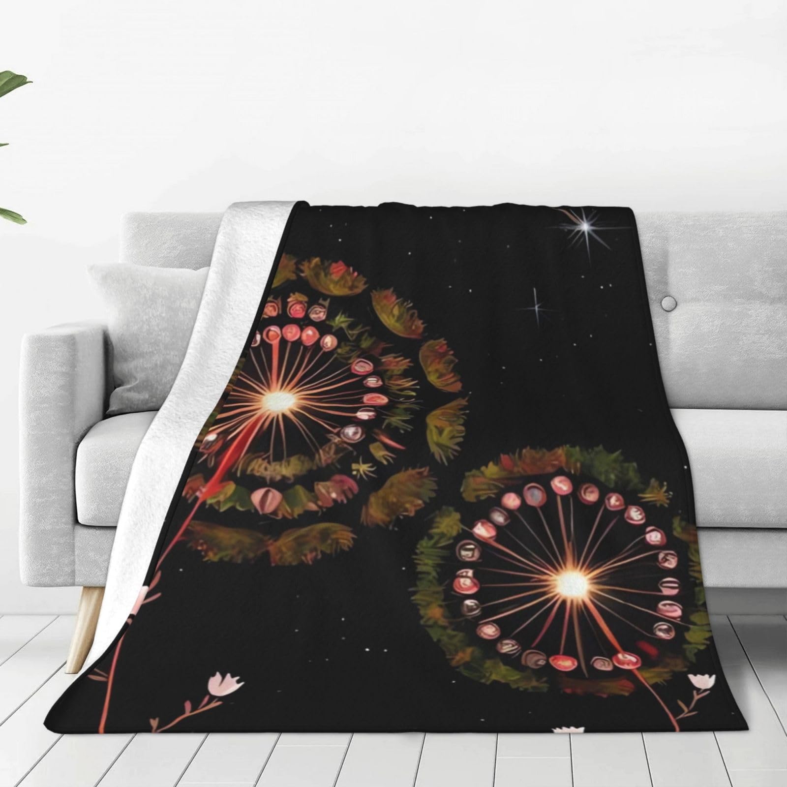 Couverture polaire pissenlit anti-froid, plaid flanelle léger de nuit