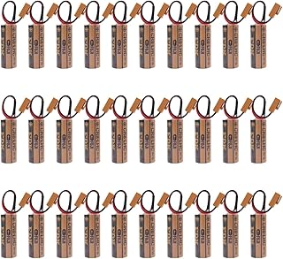 [30-Pack] BUCADU CR8. LHC 3V 2600mAh Battery for Fuji FDK Fanuc System A98L-0031-0012 with Brown Connector Replace for Sanyo CR17450SE-R Battery