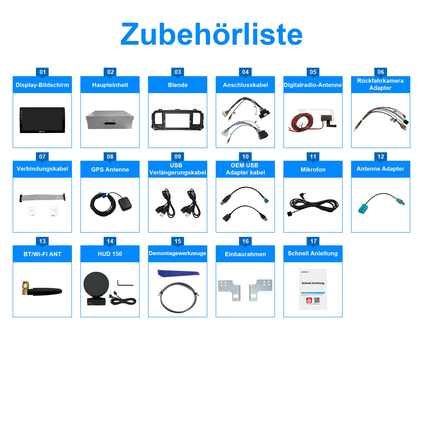 DYNAVIN Android Autoradio Navi für Toyota ProAce Opel Vivaro Peugeot Expert, 9 Zoll OEM Radio mit Wireless Carplay und Android Auto | Head-up Display | Inkl. DAB+: D9-TYPA Premium Flex