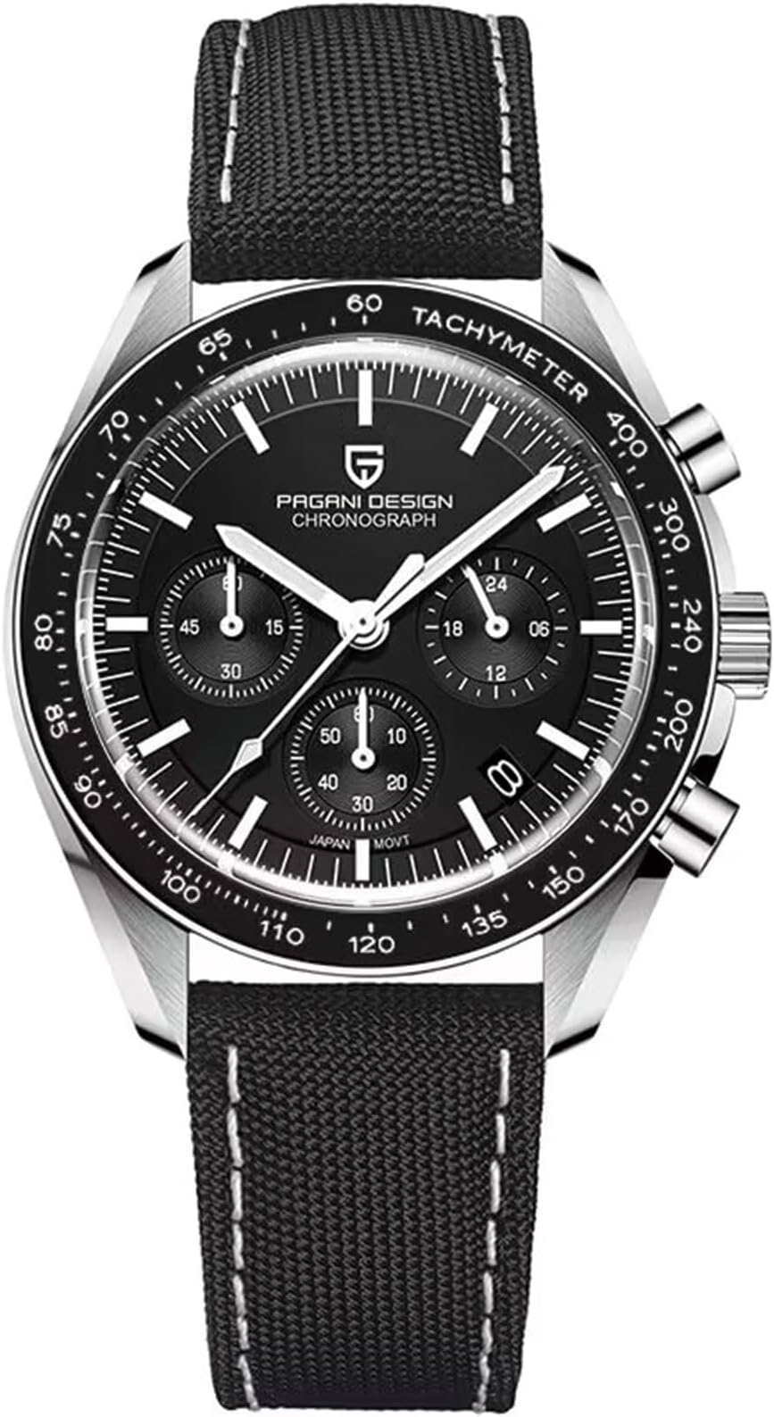 Pagani Design 1701 Watches for Men, Chronograph, VK63 Japanese Quartz Movement, Stainless Steel Bracelet, Water Resistant to 330 Feet（100m）, Sapphire Glass Sports Watch for Men.