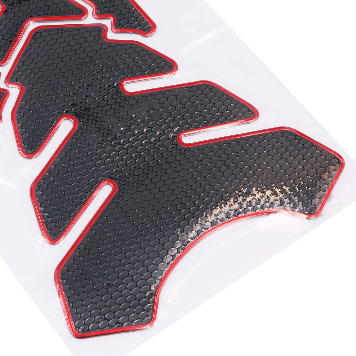 2PCS Autocollants en PVC pour moto - Protecteurs de réservoir de moto - Autocollants universels pour réservoir de carburant en noir et rouge