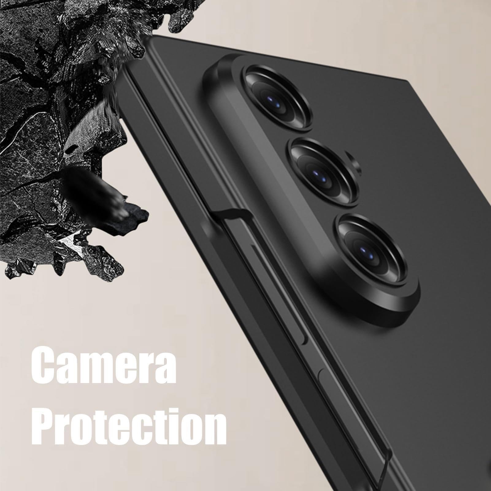 Custodia Per Samsung Galaxy Z Fold 8 Ultra, Ultra Sottile Antiscivolo Case | With Protezione Fotocamera Wristband Anti-Caduta Staffa Custodia(Gold)