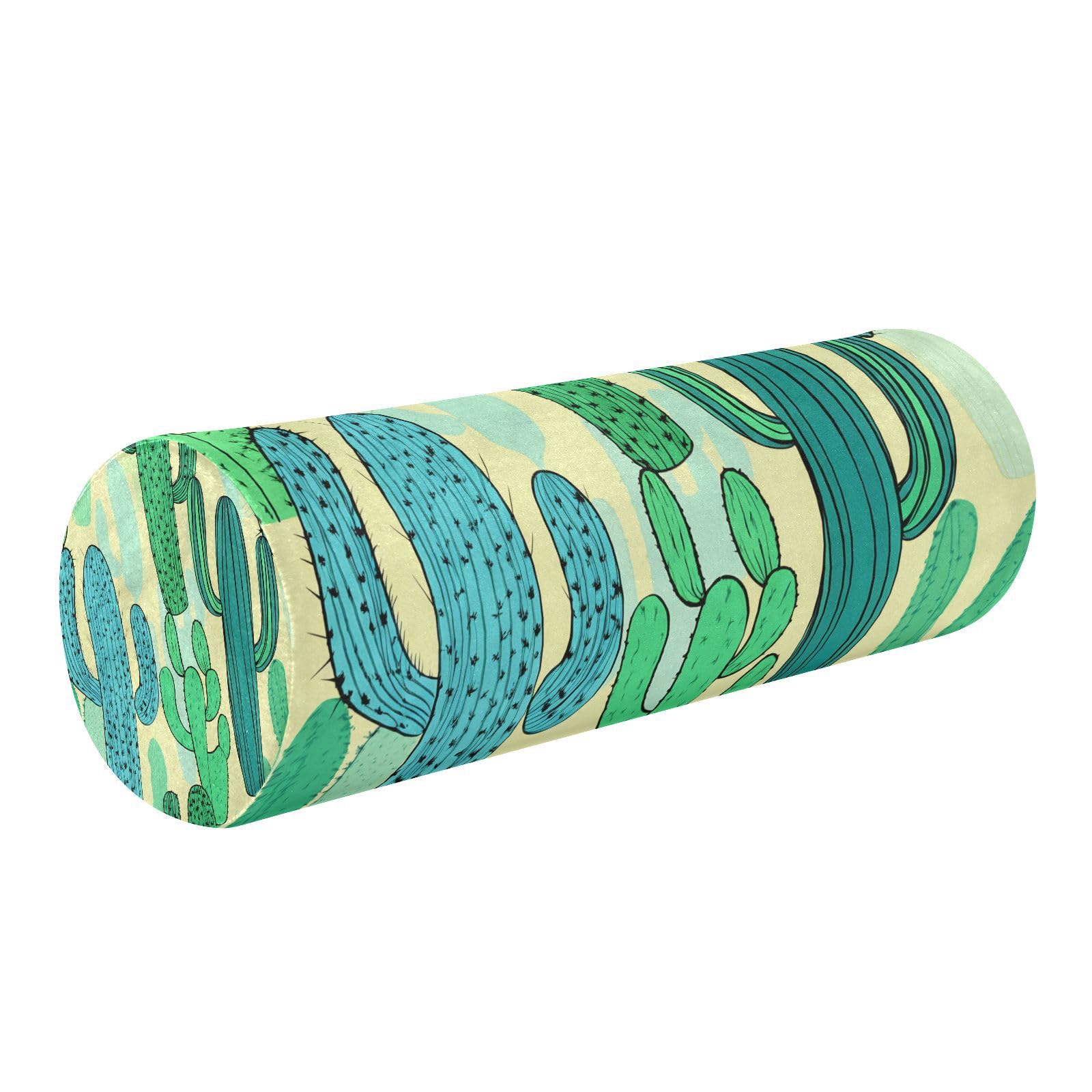 Kigai Cacti Cervical Pillow for Neck Pain Relief Neck Roll Memory Foam Bolster Pillow for Legs Bed Head Back Sleeping Support