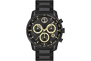 Movado Bold 3600906 Verso Men's Ionic Plated Black Steel Case and Bracelet Watch
