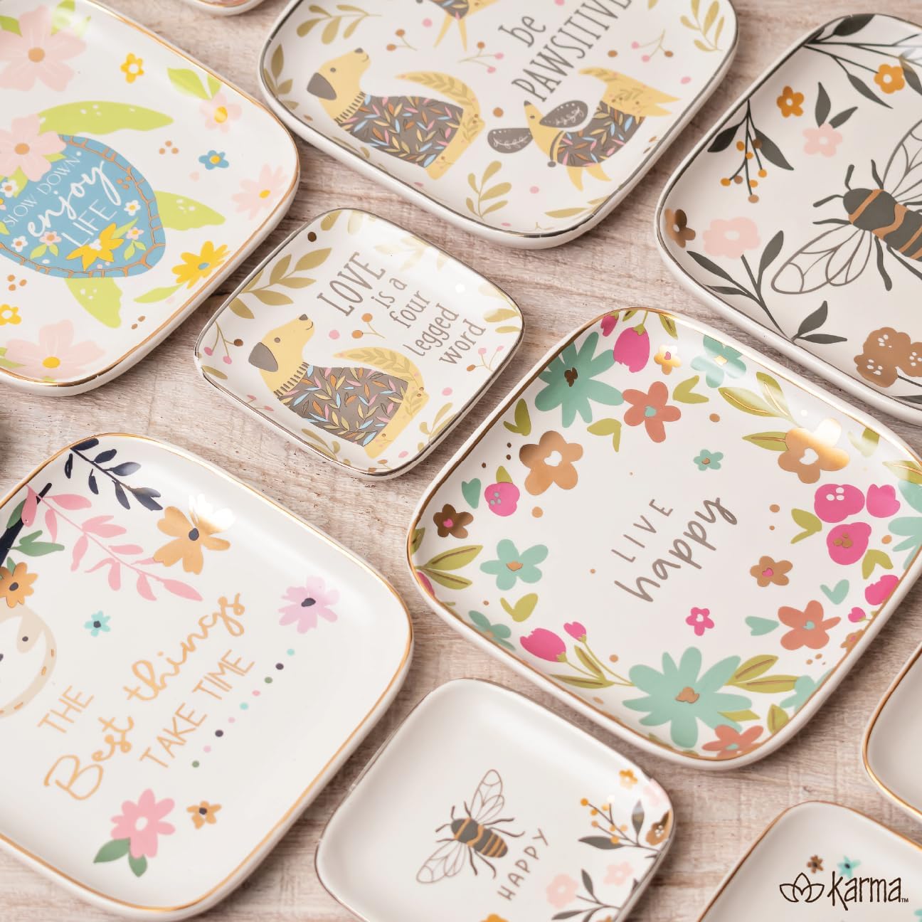 Karma, Flora Square Trinket Tray Large Love You - Image 3