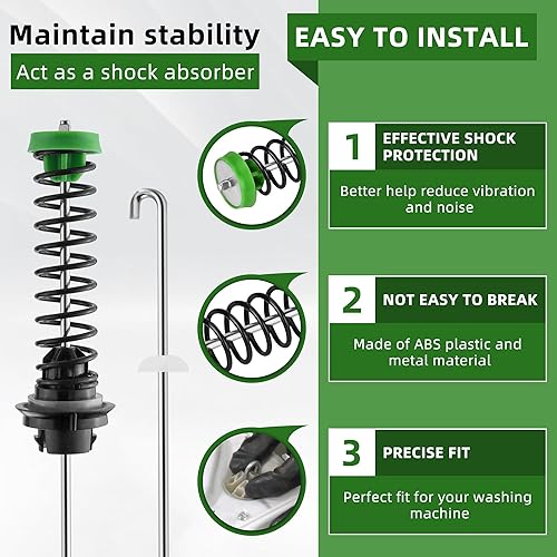 Miniatura 2 de Actualizado W11130362 WTW5000DW2 WTW5000DW1 WTW5000DW3 WTW5000DW0 Kit de varilla de suspensión para lavadora Whirl-pool Ken-more May-tag MVWC565FW1