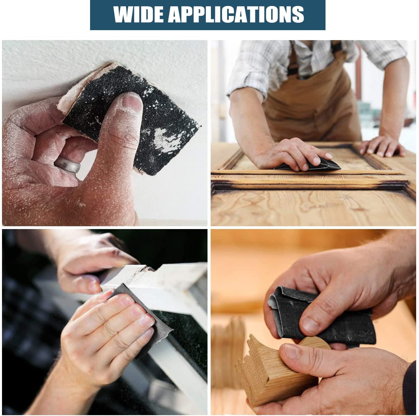 Utoolmart Schleifpapier mit 400 Körnungen, nass, trocken, Siliziumkarbid, Schleifpapier für Holz, Möbel, Metall, Automobil-Polieren, 5 Stück