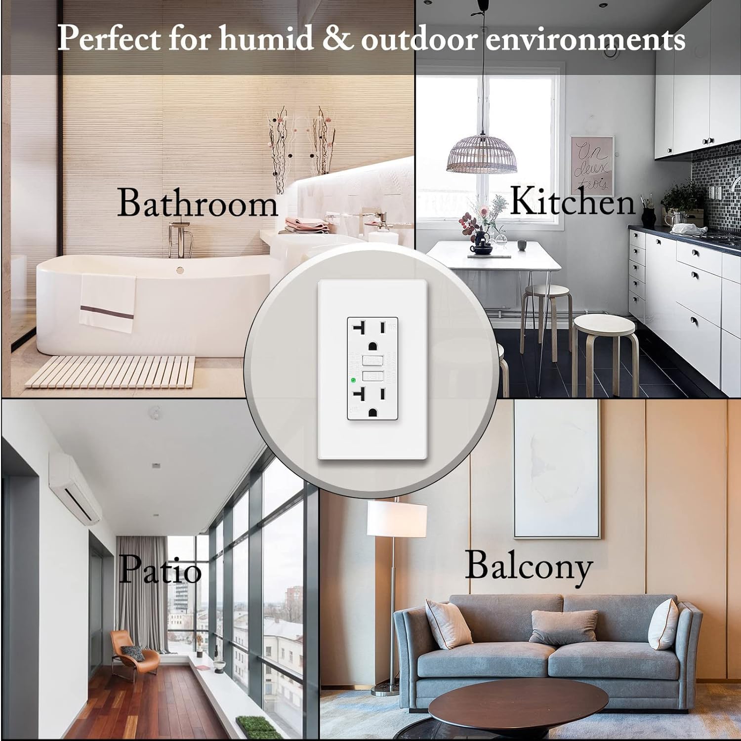 【Gfci Electrical Outlet 20A,Prevent Electrical Hazards】GFCI outlets can prevent electrical hazards, such as electric shock and fire, by quickly shutting off power , when it detects a ground fault, red
