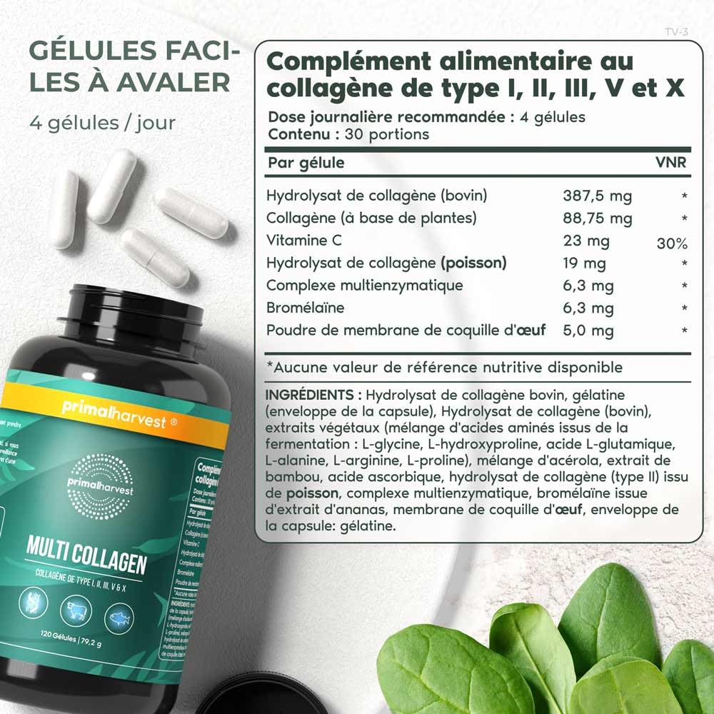 Primal Multi Collagen - complément alimentaire en poudre, sans gluten