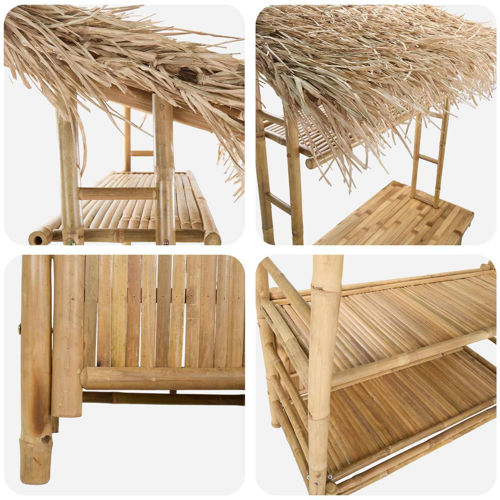 vidaXL Table de Bar extérieure Naturel 110 x 50 x 209 cm Bambou