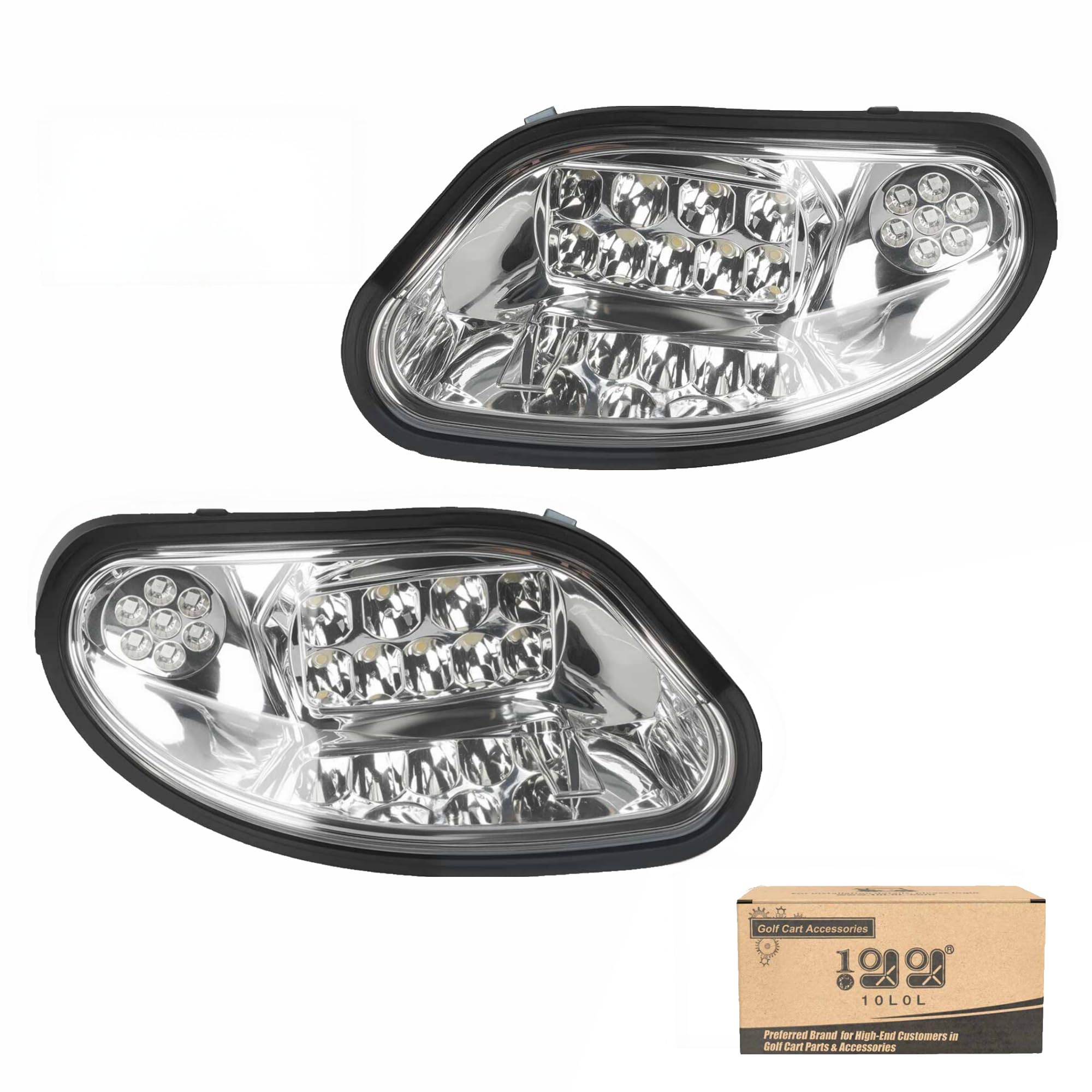 Photo 1 of 10L0L Golf Cart Headlights for EZGO TXT/T48 (2014-Up) - Driver & Passenger Side Replacement, 12V Bright Headlights Direct Fit Gas/Electric Models