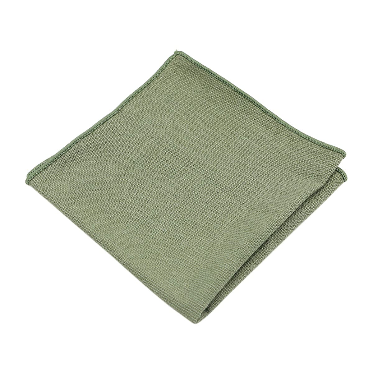 Db Dickie Bow Men's Green Luxury Cotton Pocket Square (Green) - Suitable For Formalwear, Office, Weddings, Parties, Grooms & Grooms Outfits