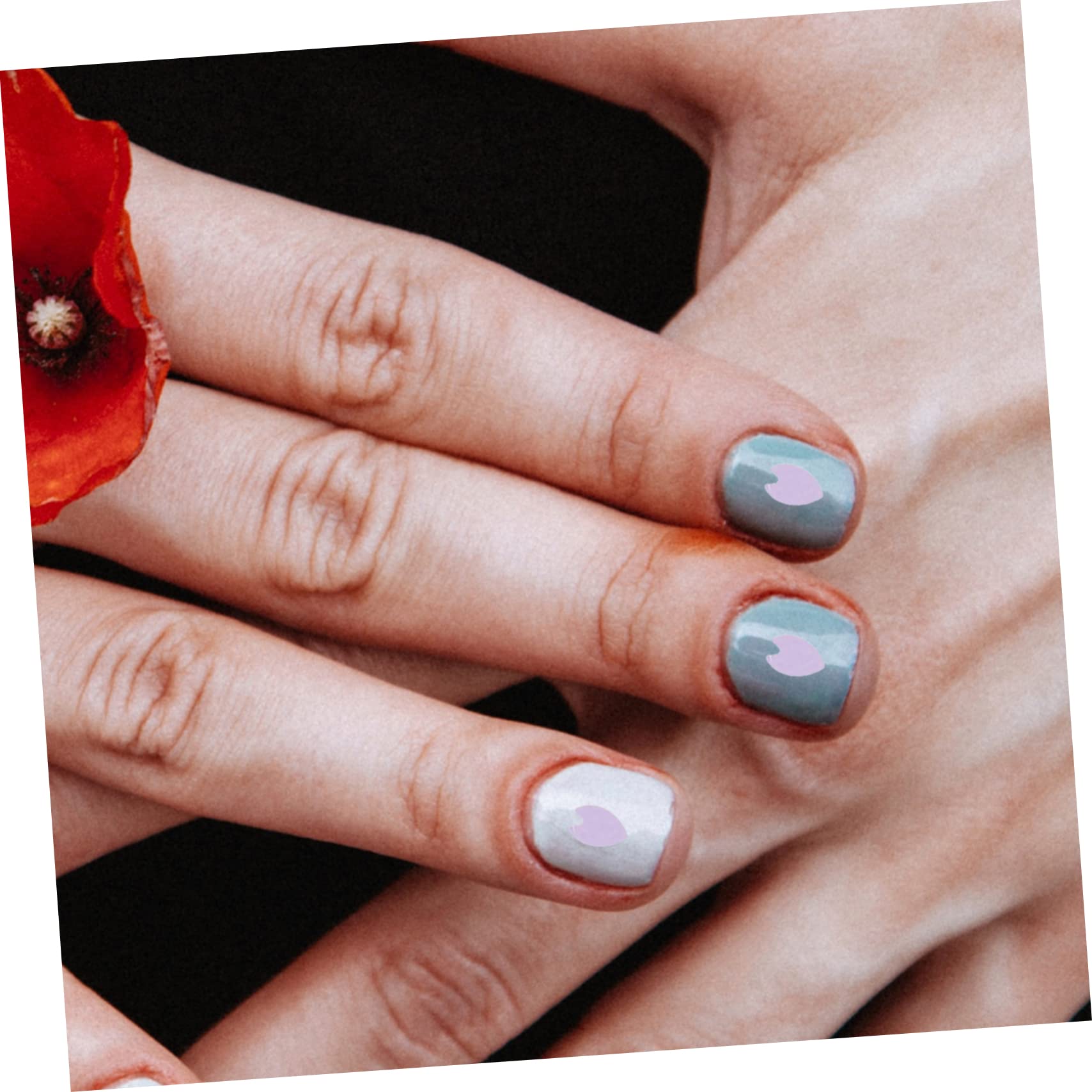 Healeved Shimmer White Nail Glitter Sequin Manicure Patches Iridescent Nail Art Glitters for DIY Decorations