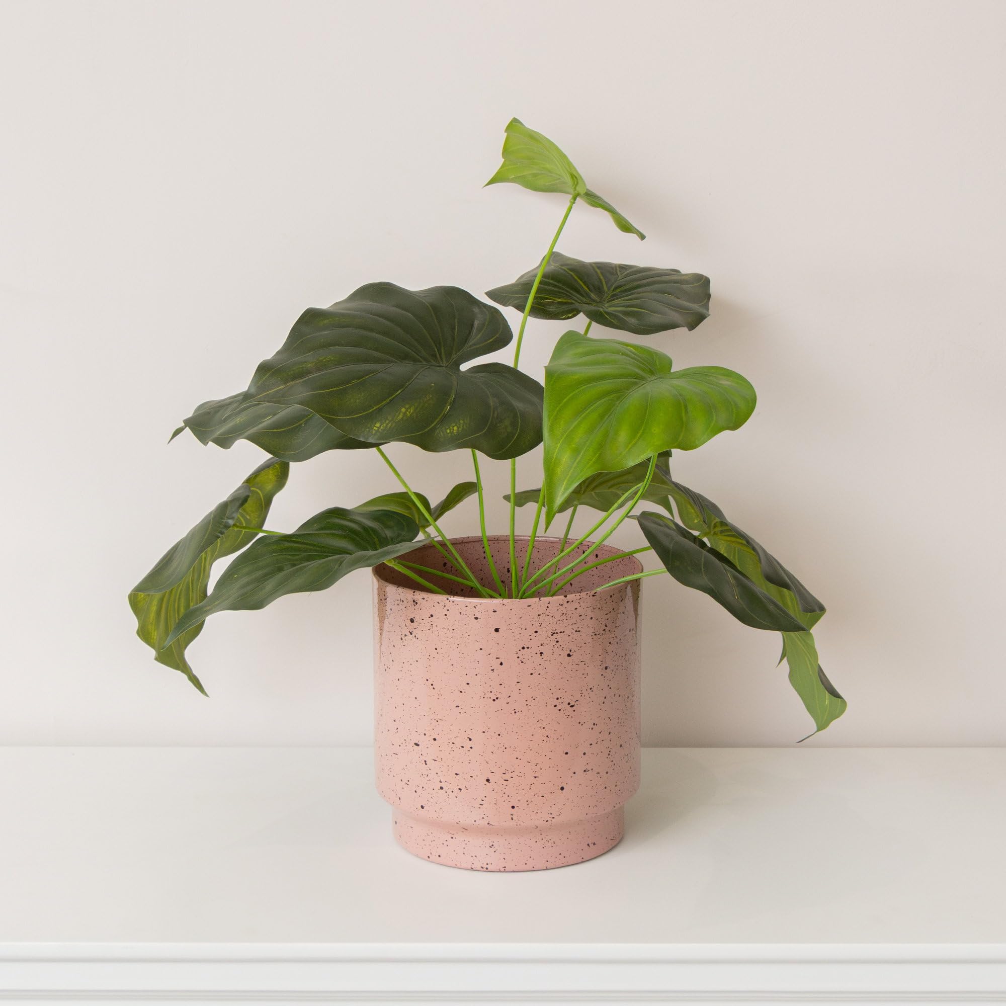 Melody Maison Large Pink Speckled Iron Planter Pot - 20cm x 20cm