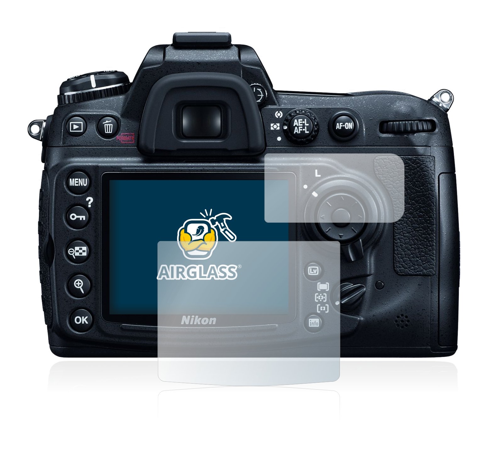 Brotect Pellicola In Vetro Ibrido Per Nikon D90 (3 Pezzi) - Durezza 9H, Anti-impronta, Made In Germany - 2