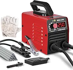Máquina de solda Super Mini Stick, 110V 250A ARC, portátil, máquina de solda MMA para iniciantes, máquina de solda com 10 ferramentas de haste de soldagem, soldador inversor IGBT, força de arco de