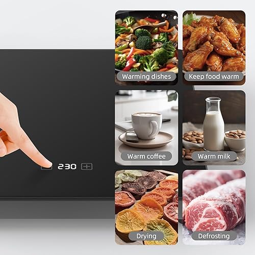 Miniatura 2 de Calentador eléctrico de alimentos con 6 controles de temperatura, placa caliente portátil Glasstop para cenas interiores en el hogar, fiesta, vela,