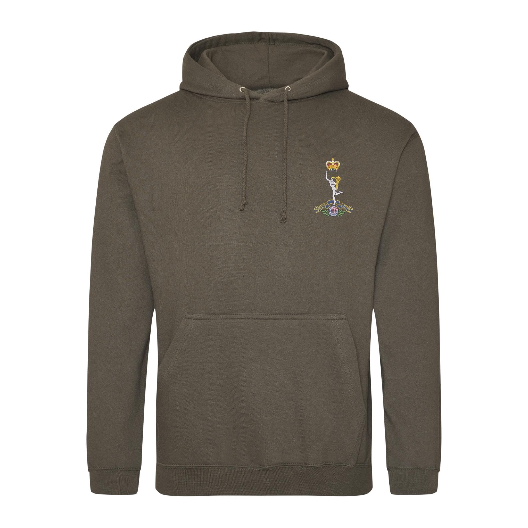 The Military Store Men's Military Green Royal Signals Embroidered Hoodie, Large