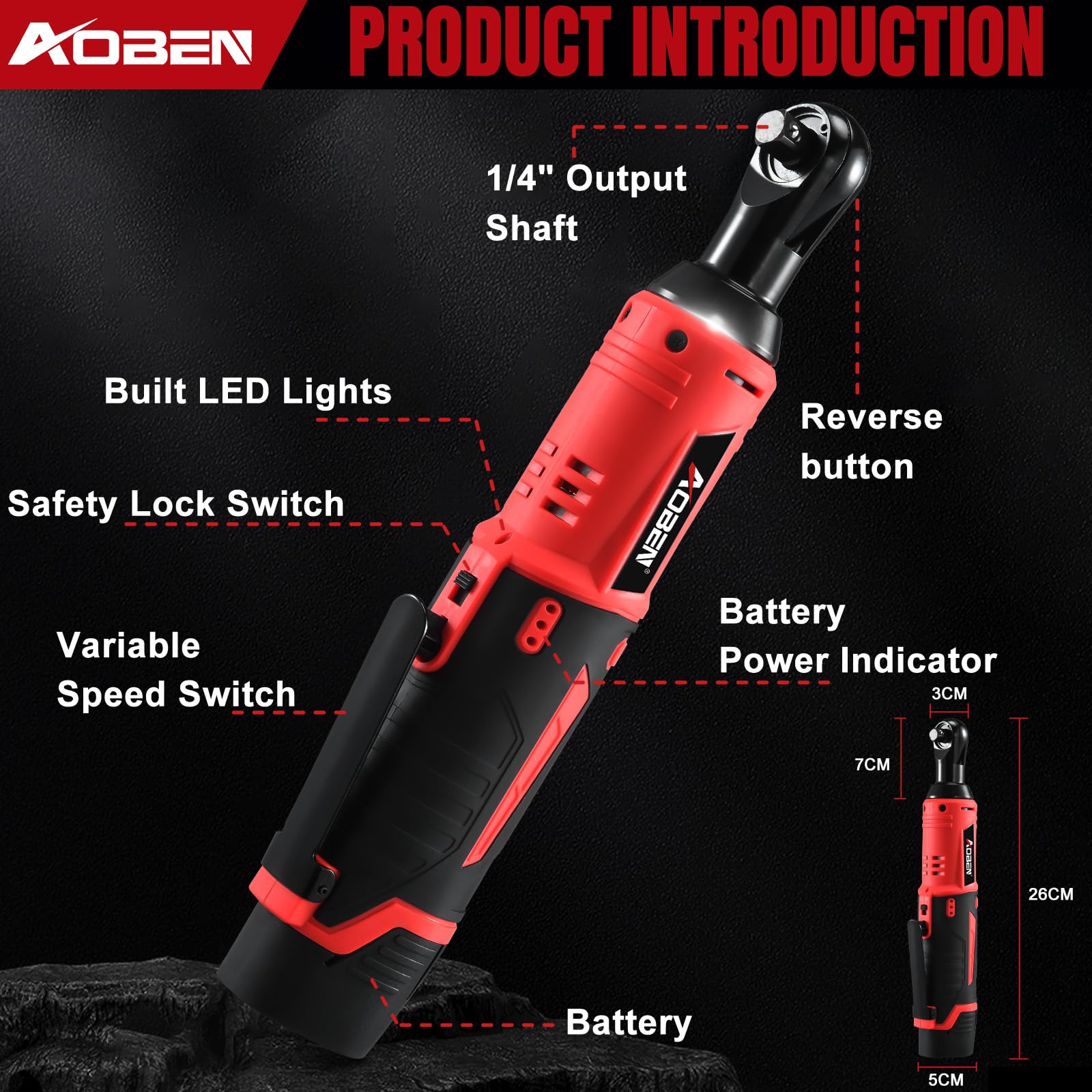 AOBEN Cordless Ratchet Wrench Kit - Auto Repair & DIY -4 AOBEN Cordless Ratchet Wrench Kit - Auto Repair & DIY -4